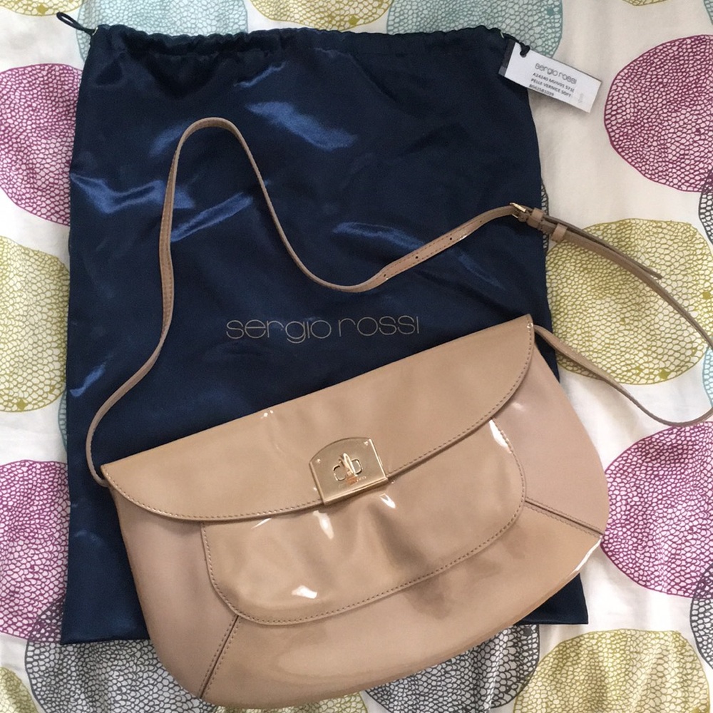 Sergio Rossi patent purse NWT